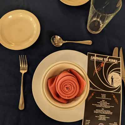 a place setting with the menu